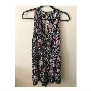 American Eagle Black Floral Romper